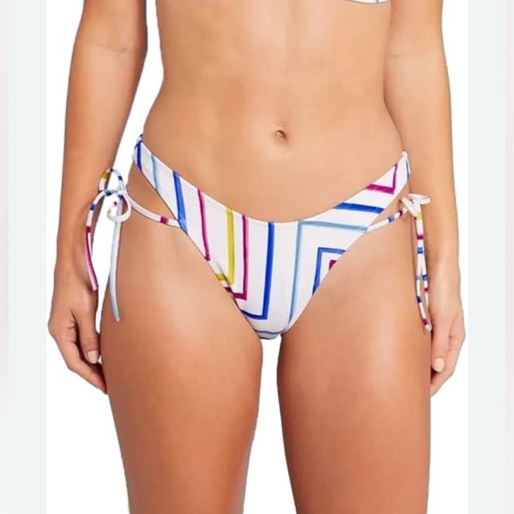 White and Blue Geometric Bikini Swimwear